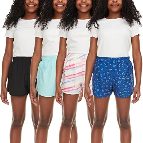 Btween Girls מכנסי קיץ 4 חלקים מקצרים | מכנסי דולפין ביצועים | מכנסיים קצרים של ספורט לילדים - צבעים שונים